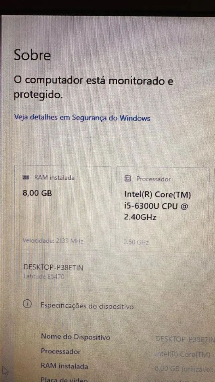 Notebook Dell i5 sexta geração 8gb memória RAM ddr4  - Foto 4