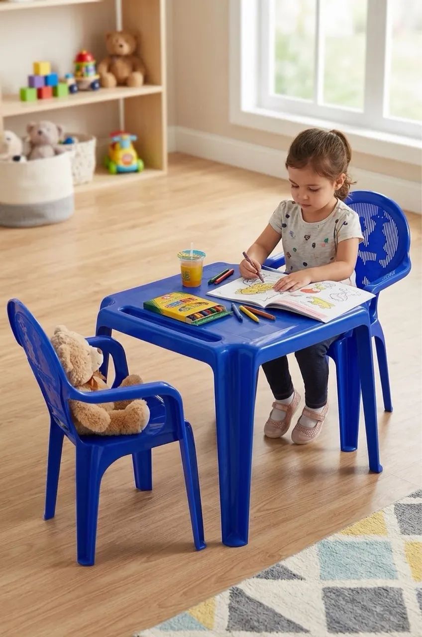 Conjunto de Mesa e 2 cadeiras Infantis Tramontina 
