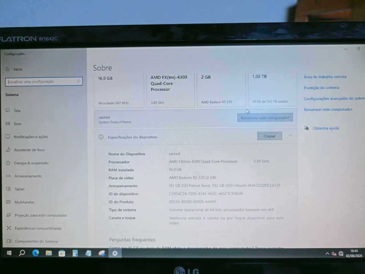 Pc de mesa , com monitor teclado mause e estabilizador - Foto 5