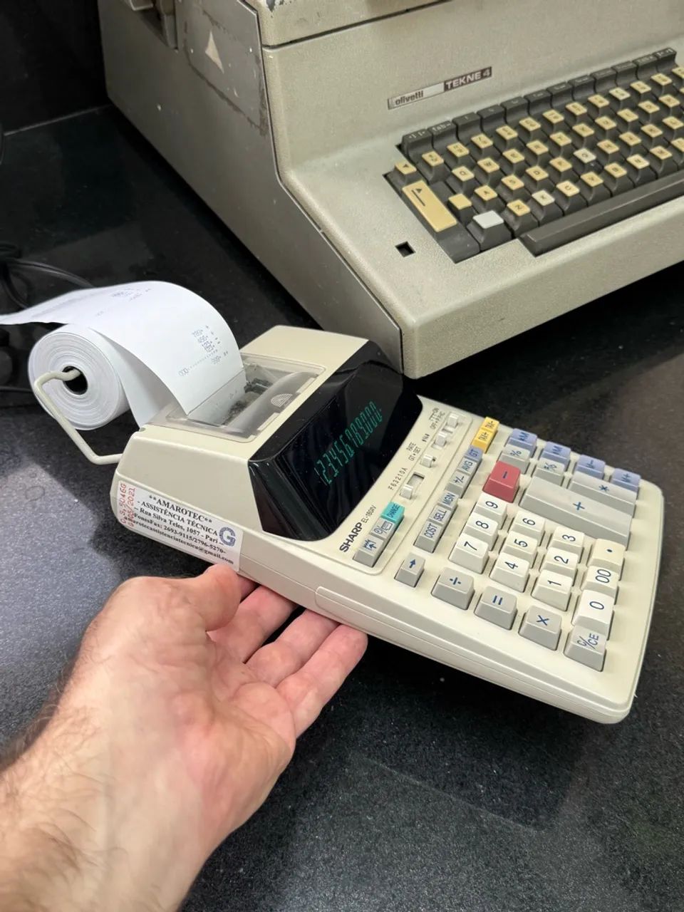 Calculadora de Mesa com Impressora de Bobina Sharp EL-1801V (12 Dígitos) - Funcionando - Foto 3