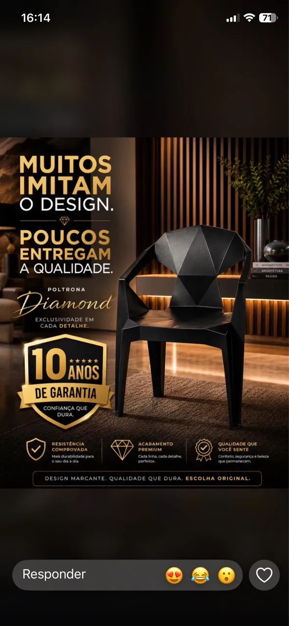 Mesa Diamond suporta até 182 kg 
