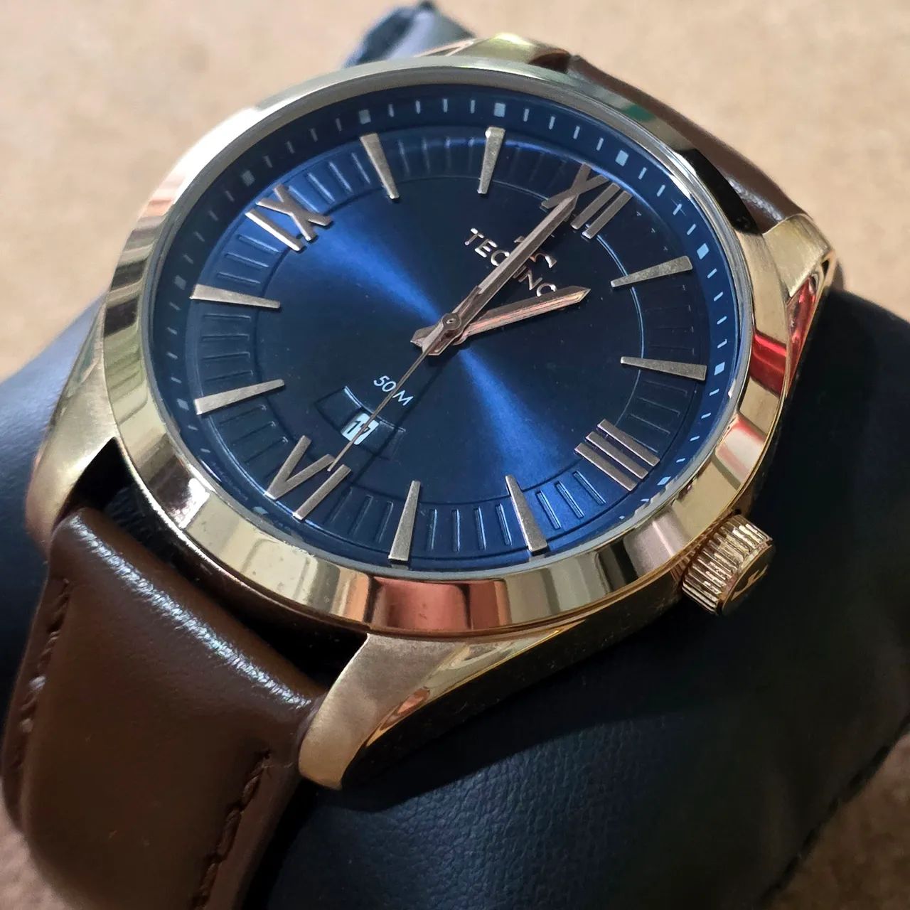 Relógio Technos Masculino Rosê e Azul - Bateria Nova (Impecável)