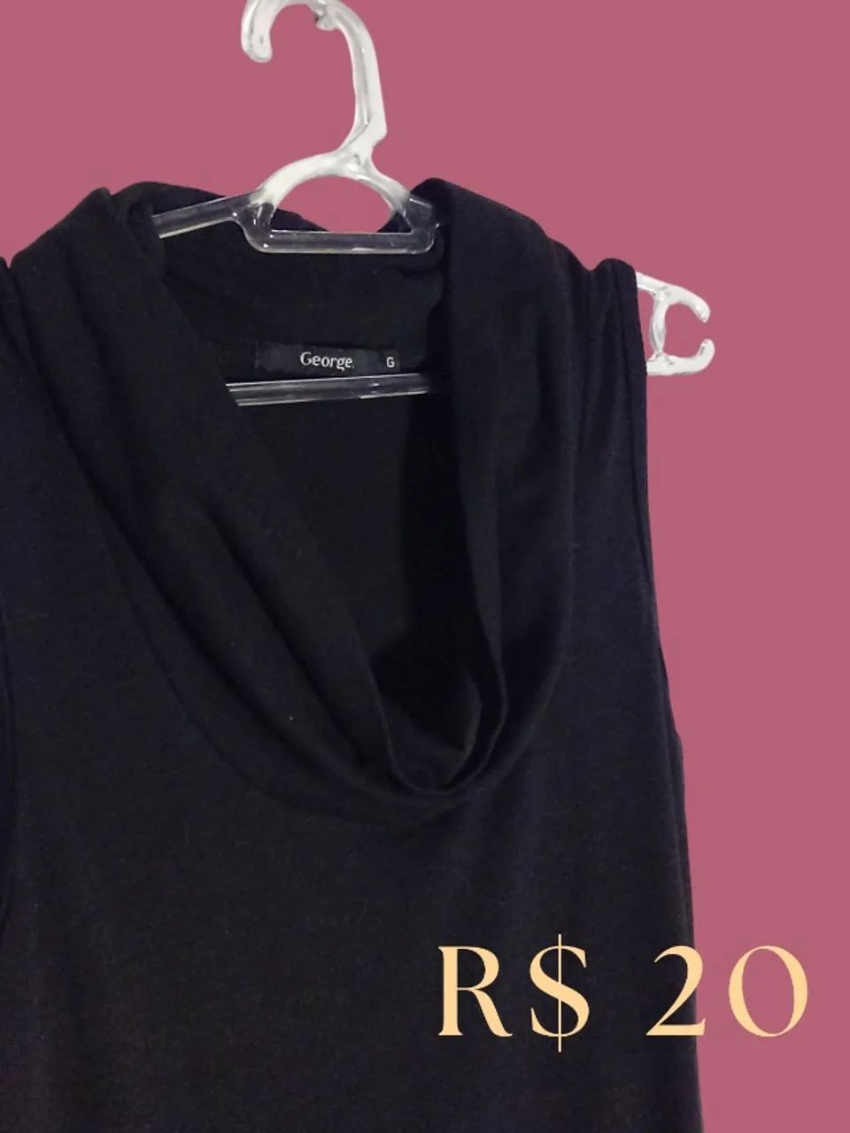 Vestido preto de algodão tam G - Foto 2