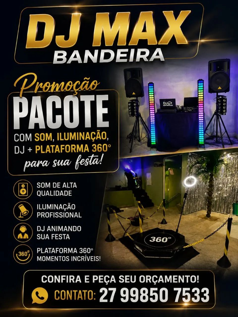 DJ iluminação plataforma 360