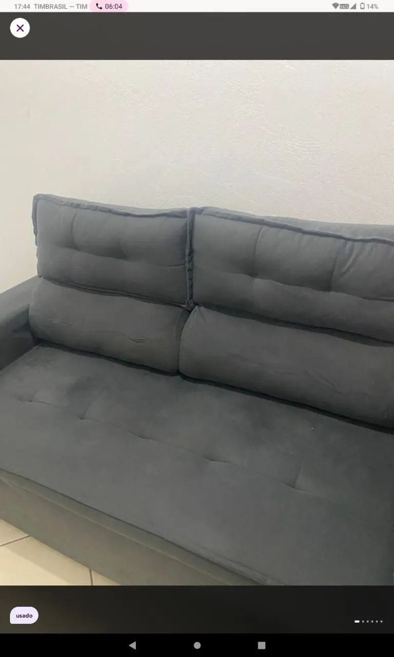 Sofá-cama 2 lugares cinza 