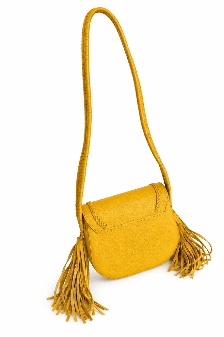 Bolsa Carmim em Couro com Franjas - Foto 5