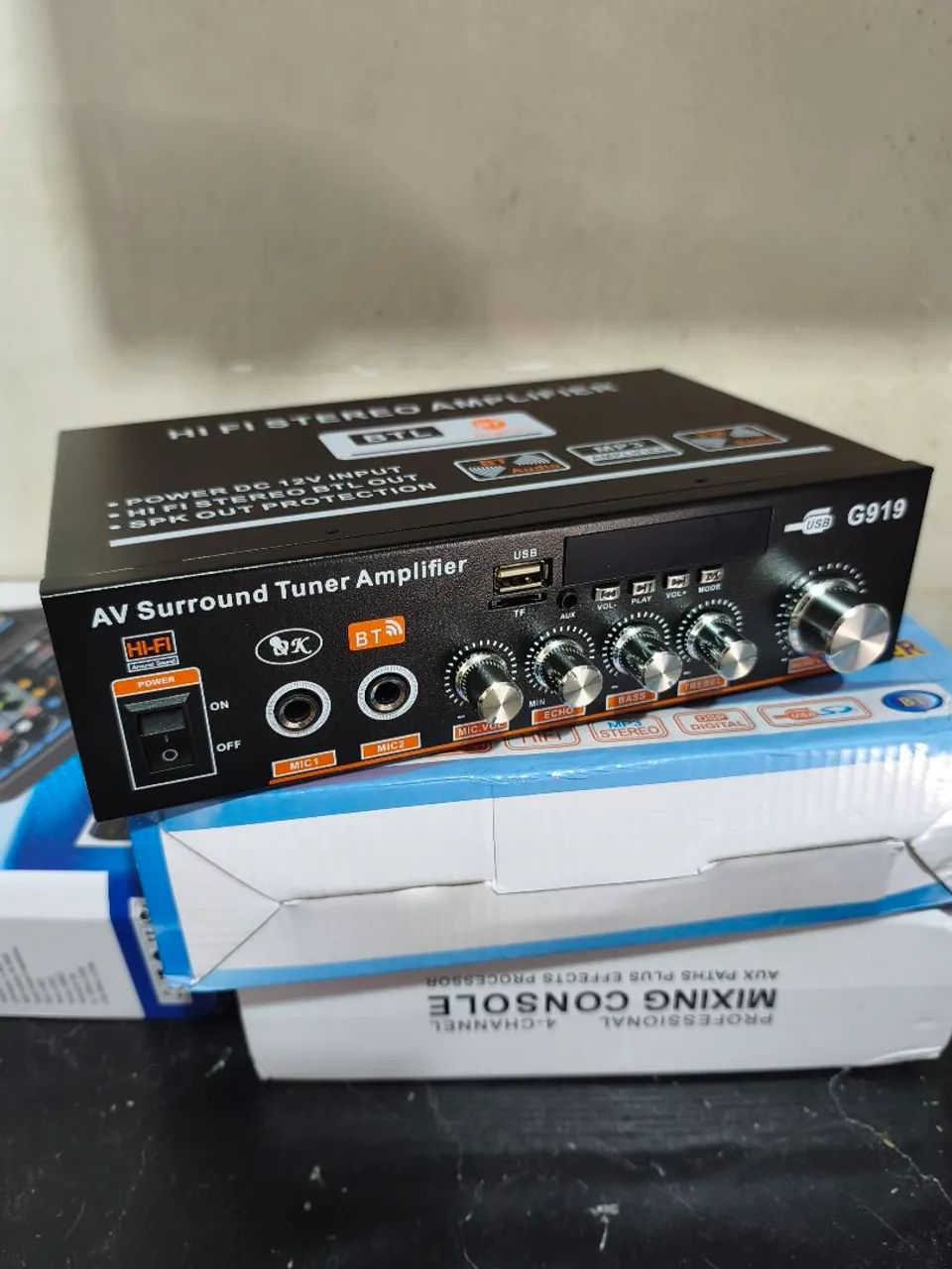Amplificador de Audio Bluetooth FM USB Mp3 Microfone - Foto 2