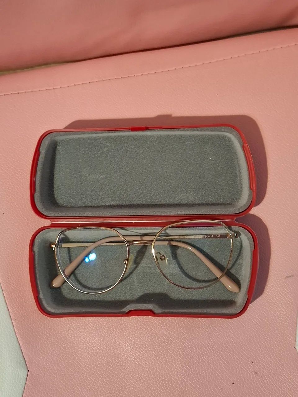 Óculos AX rosa e dourado