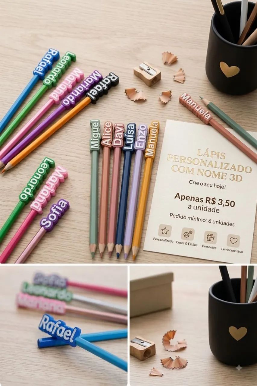 Ponteira de lápis personalizado nome - Foto 2