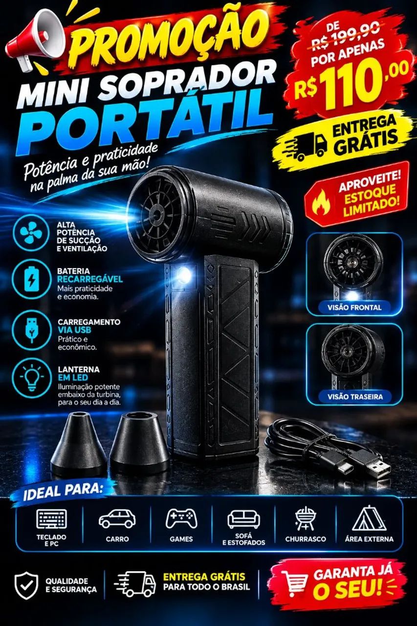 Mini Jet fan, super soprador portátil 