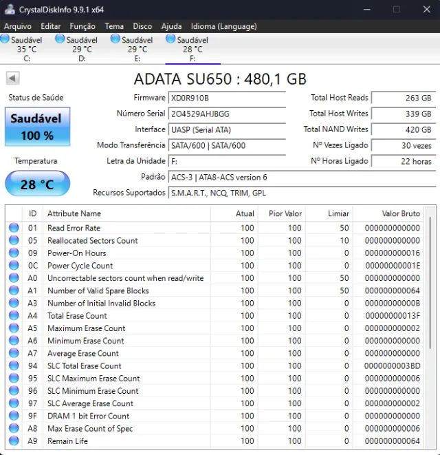 Ssd sata Atada 480gb e kingspec 512 - Foto 3