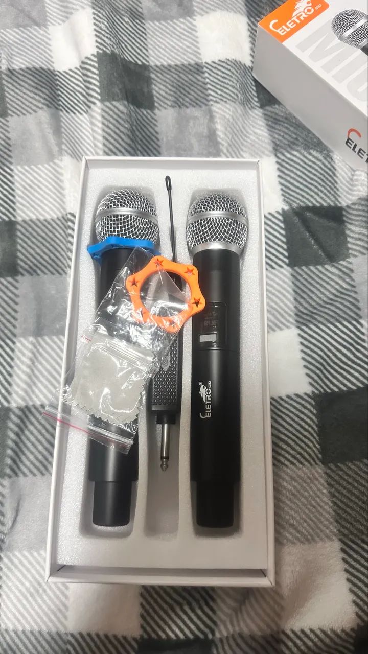 Kit 2 Microfones Dinâmicos Profissionais - ELETROMEX - EL-5006 - Foto 2