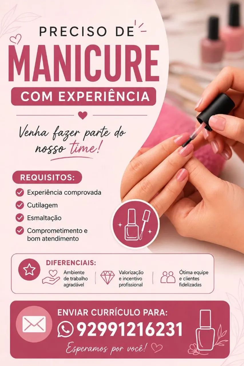Precisa se de profissionais da área da beleza 