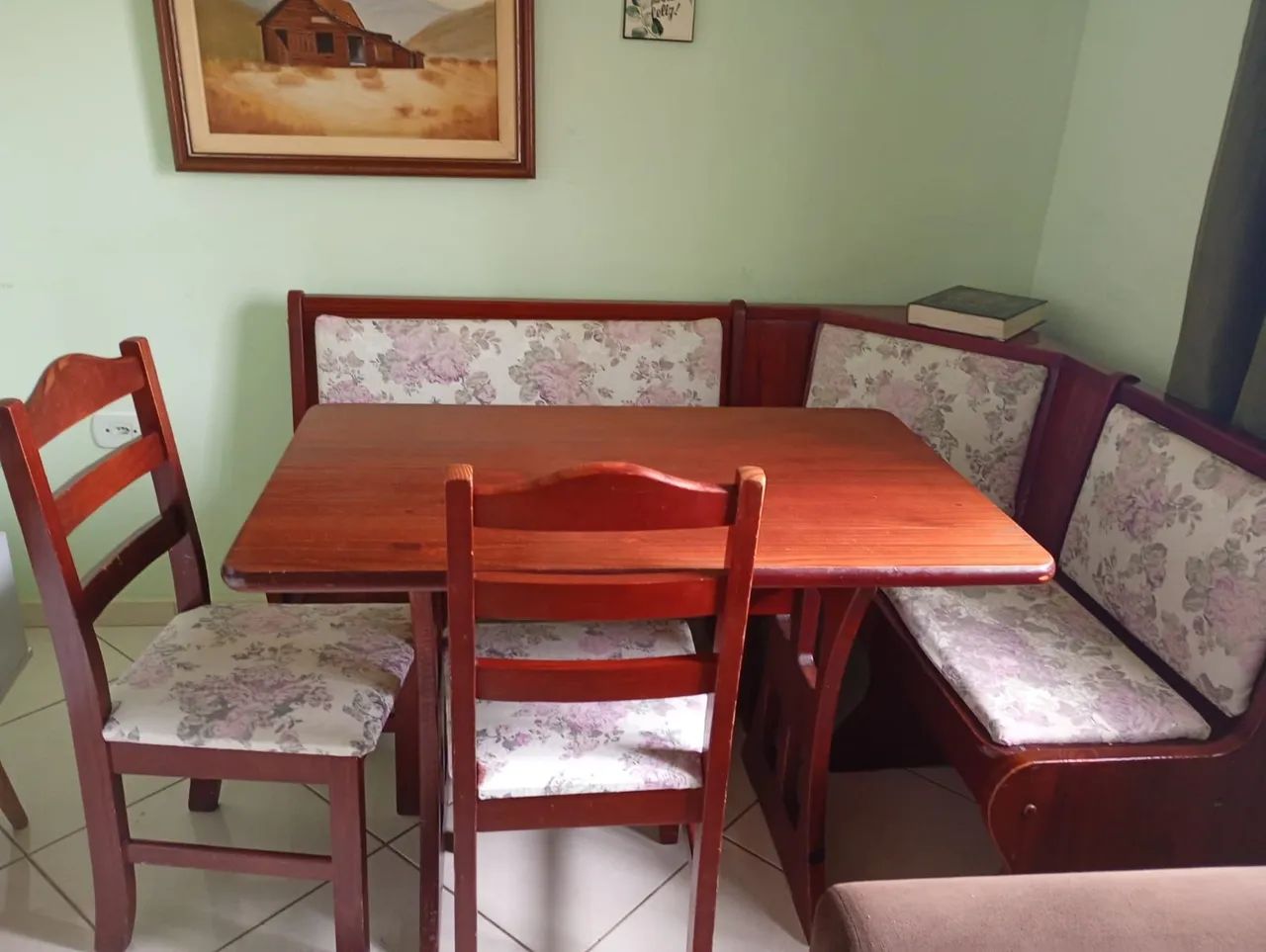 Mesa de jantar com duas cadeiras e um banco em L - Foto 3