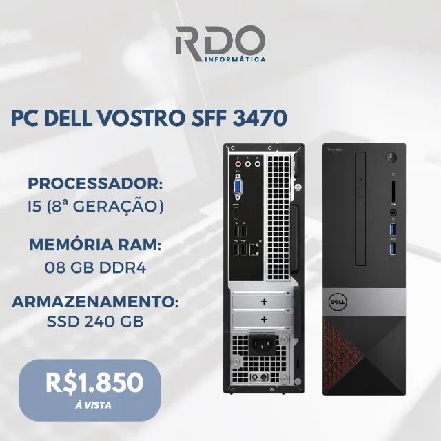 DELL Vostroパソコン Intel Core i5 Office2016 PC Dell Vostro 3470 SFF i5 8ª Geração SSD 240GB para Escritório e