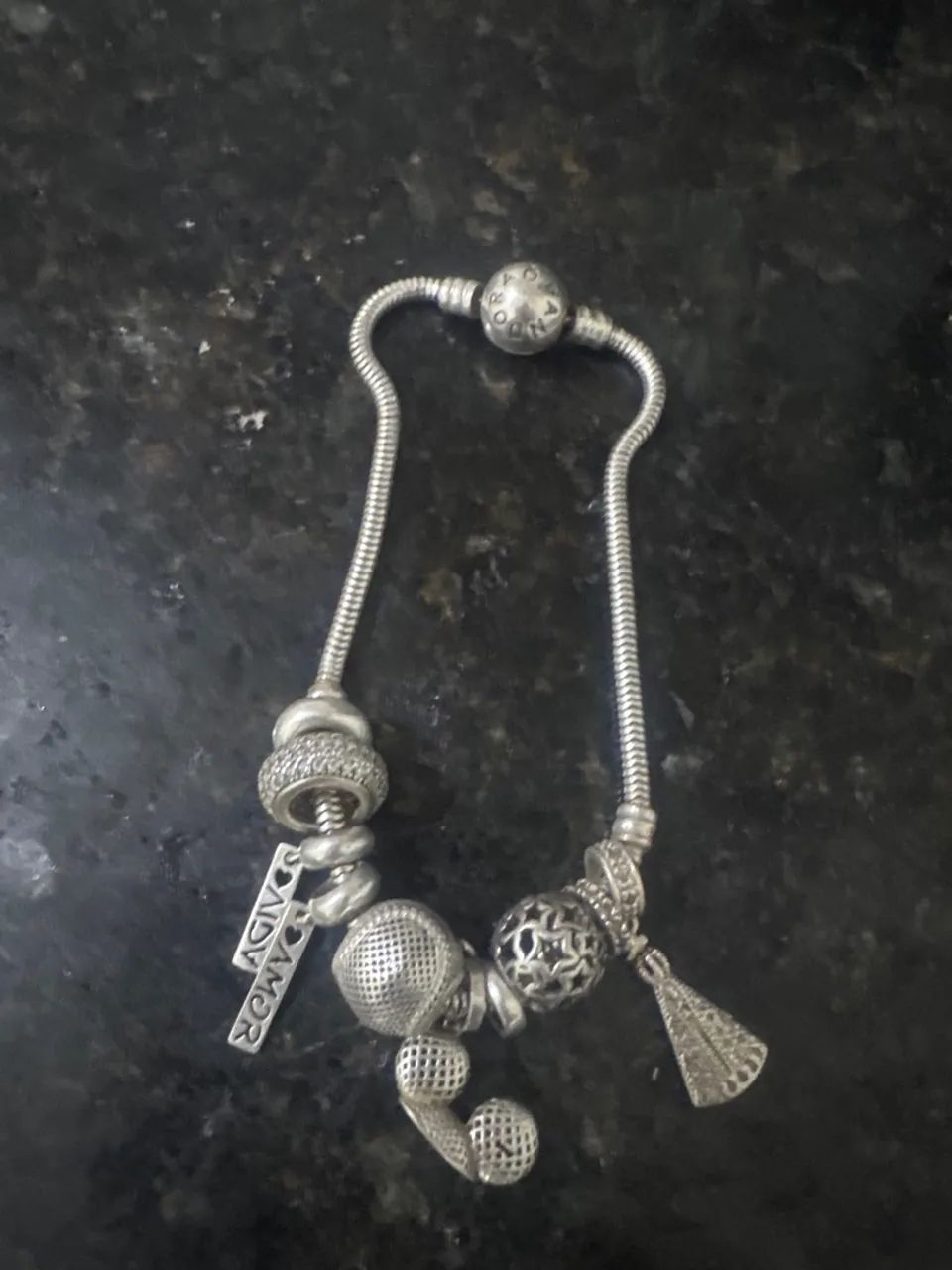 Pulseira Pandora Prata 925 Com 7 Berloques 