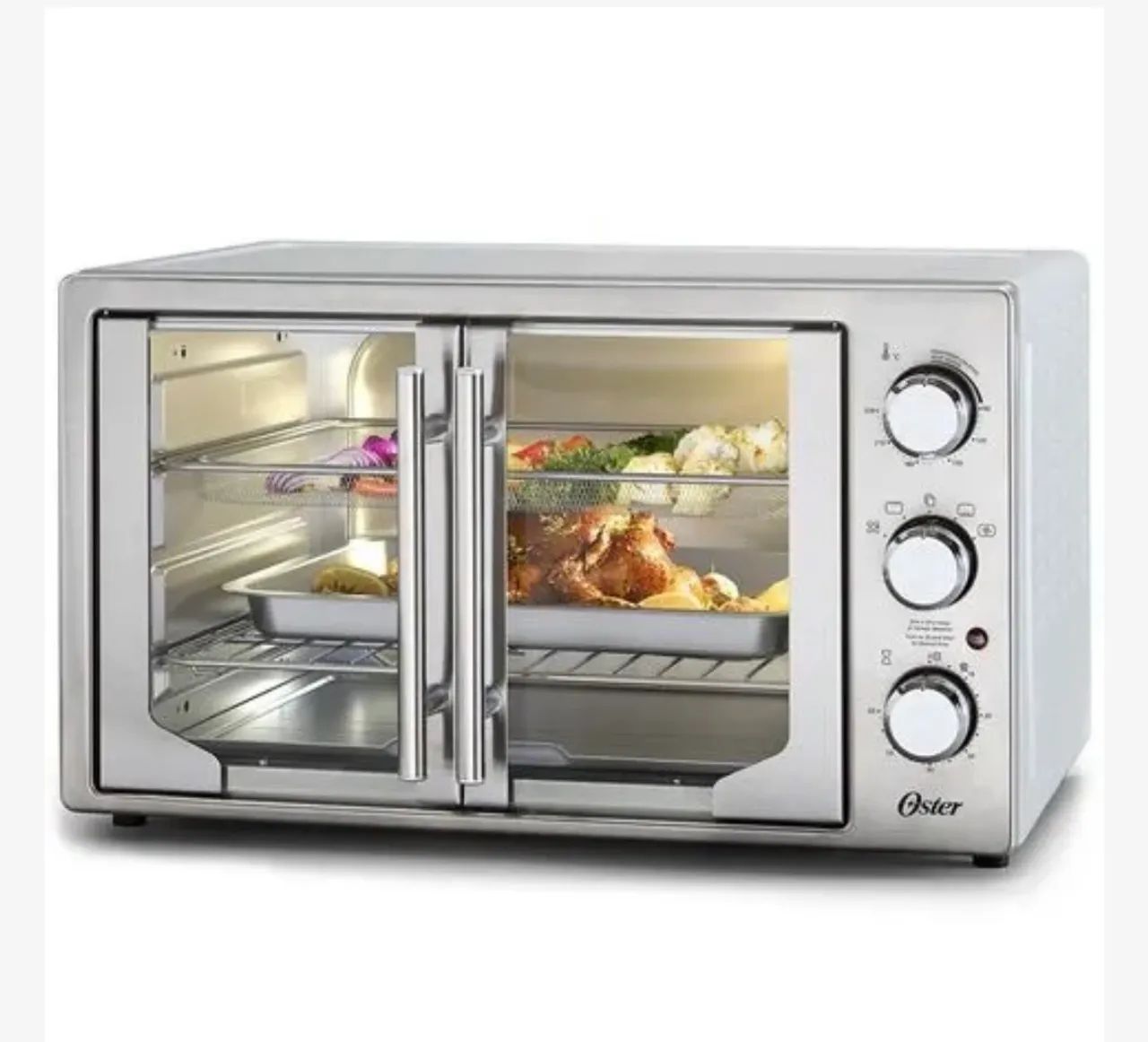 Forno E Fritadeira Sem Óleo Oster 42l French Door 2 Em 1