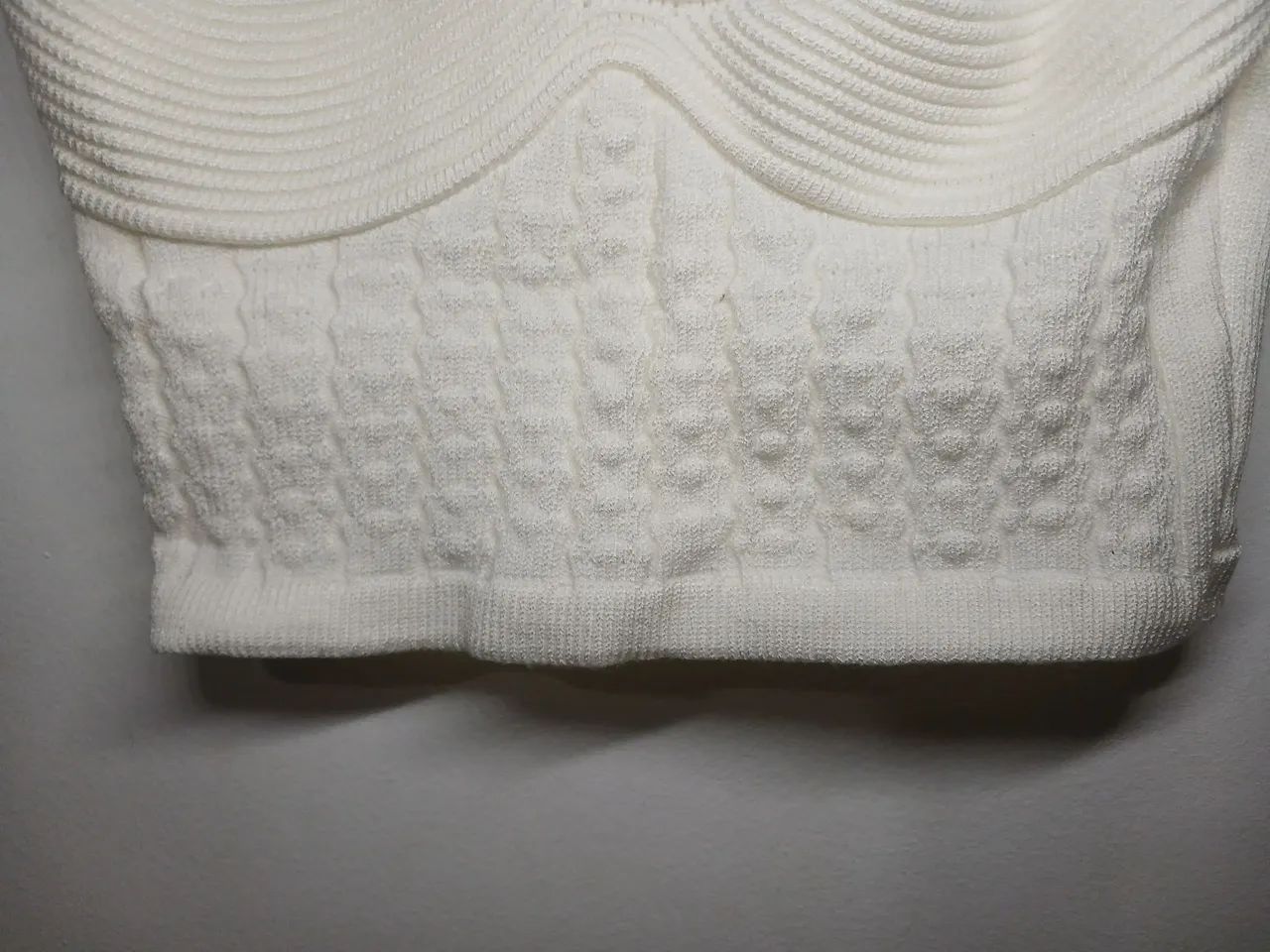 Top Tricô macio Branco/Off - Foto 4