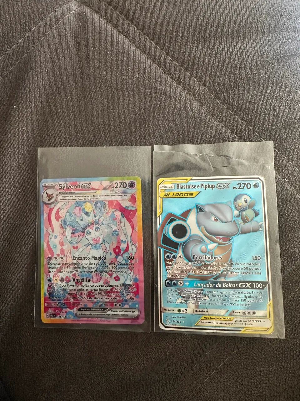 Sylveon ex e blastoise e piplup gx +carta brinde não aceito devolução!