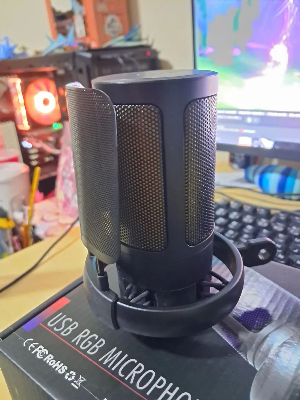 Microfone Condensador USB RGB ME6S - Foto 4