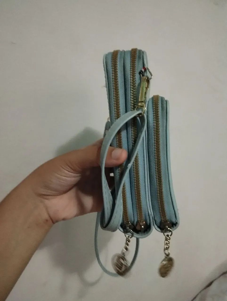 Bolsa Azul de Ombro La Cecilia - Foto 2