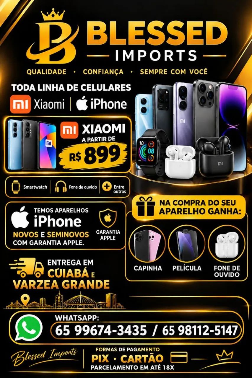 Celulares Xiaomi e iPhone a pronta entrega 