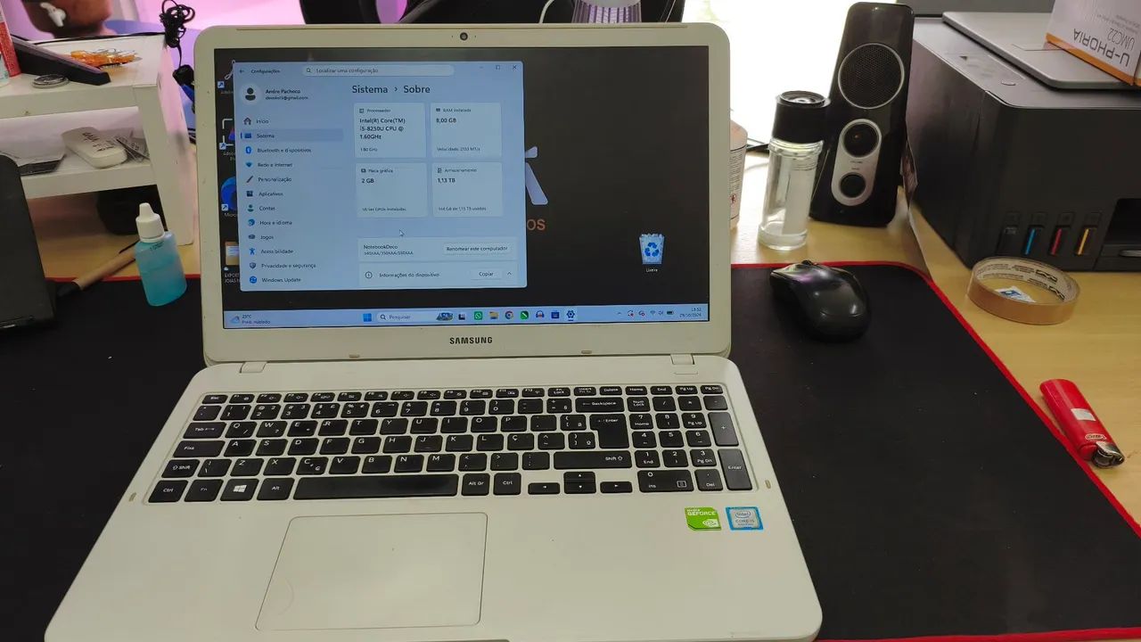 Notebook Sansung I5 8 geração 