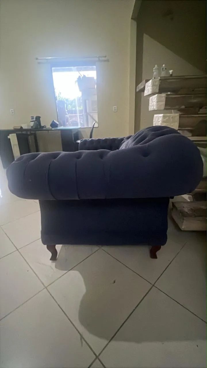 Sofá azul Chesterfield - Foto 2
