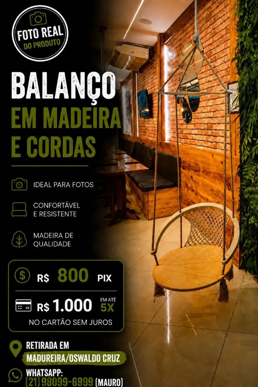 Balanço de Madeira e Cordas