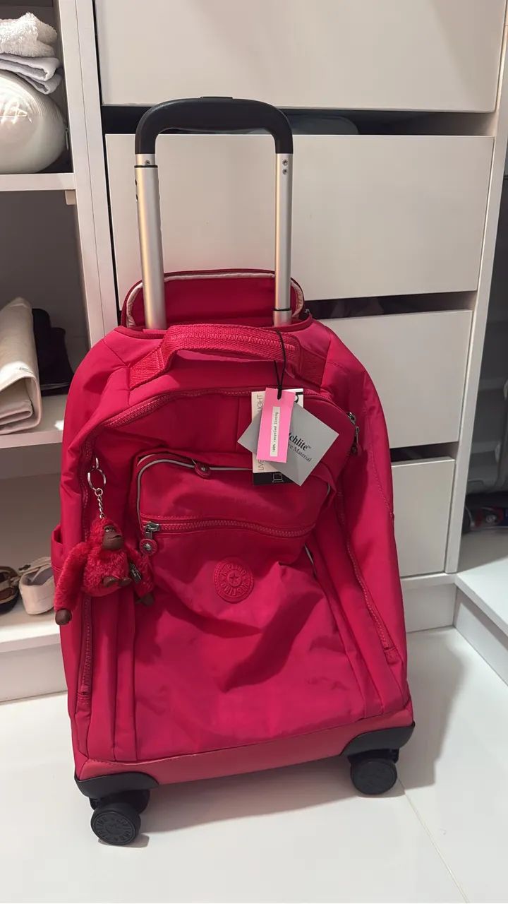 Mochila Kipling pink NOVA com rodinhas! - Foto 3