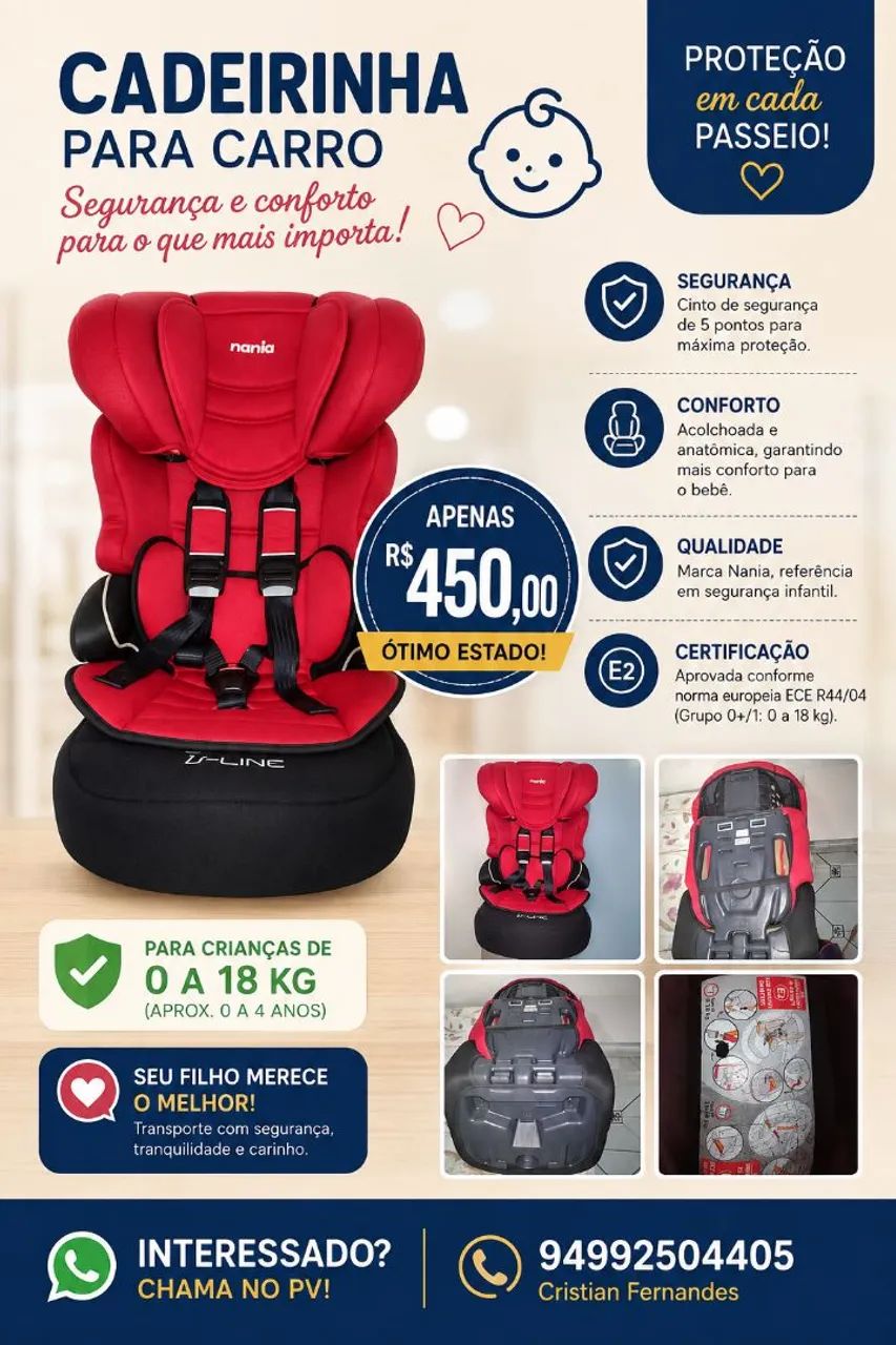 Cadeirinha de criança para carro