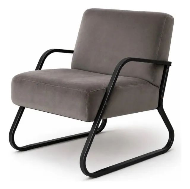 Conjunto de 2 Poltronas Decorativas - Estilo Industrial | Cinza - Foto 2