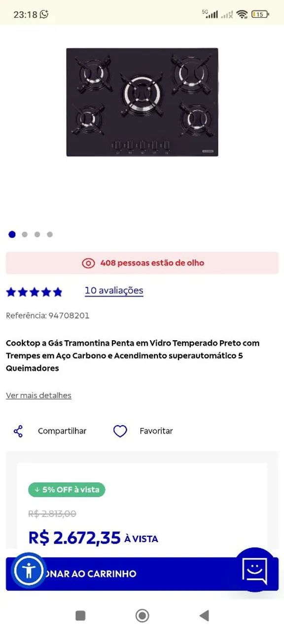 Fogão Cooktop Tramontina  - Foto 2