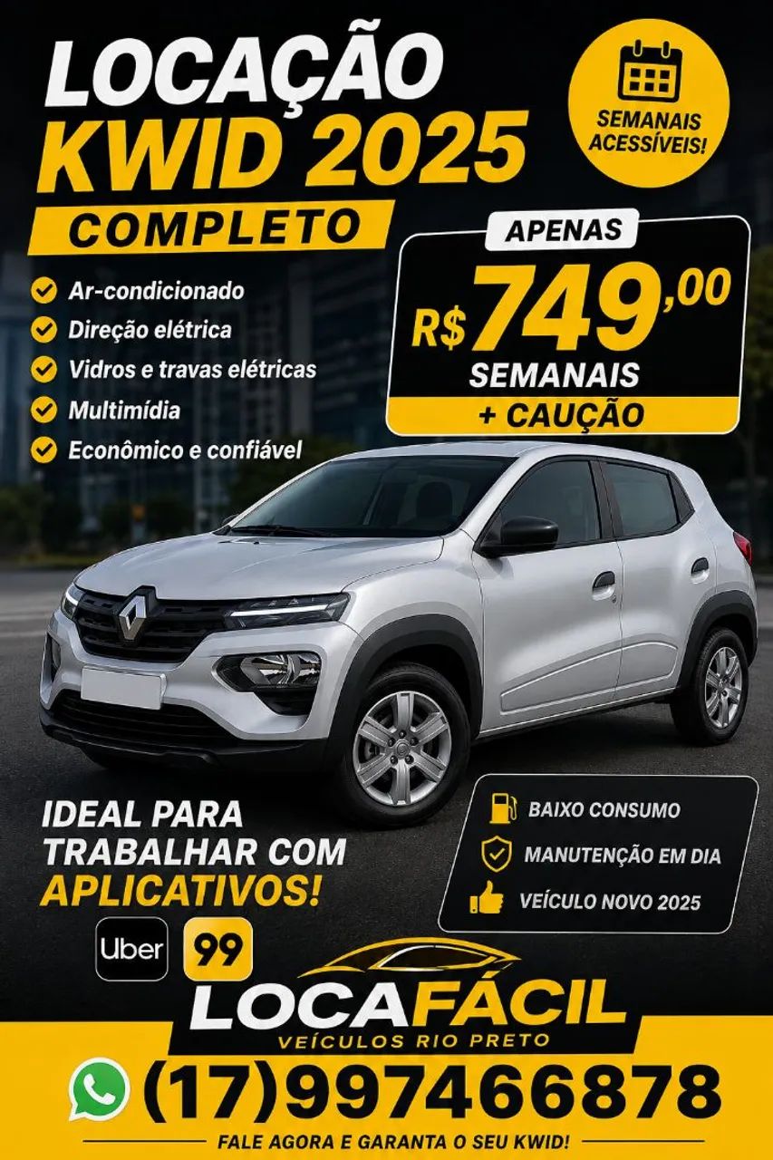ALUGUEL DE VEÍCULO PARA APLICATIVOS 