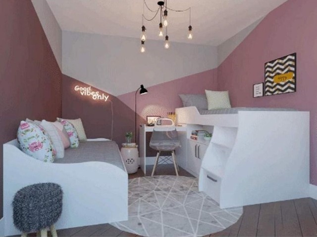 Quarto cama escrivaninha cama solteiro multifunções  - Foto 3