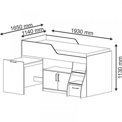 Quarto cama escrivaninha cama solteiro multifunções  - Foto 4