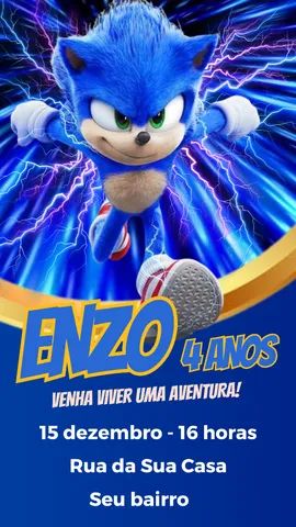 Convite de aniversário Virtual Sonic - Serviços - Jardim Soraia, São José  do Rio Preto 1258312205