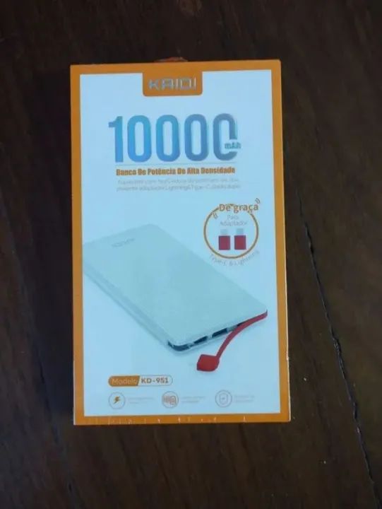 Carregador Portátil Para Celular Branco 10.000mAh - Foto 4