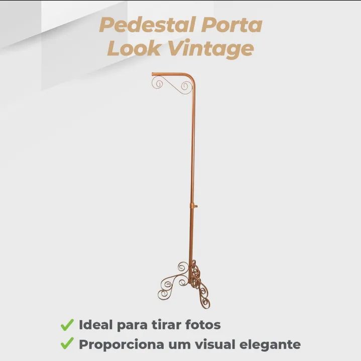 Cabide Expositor de roupas pedestal Rosê