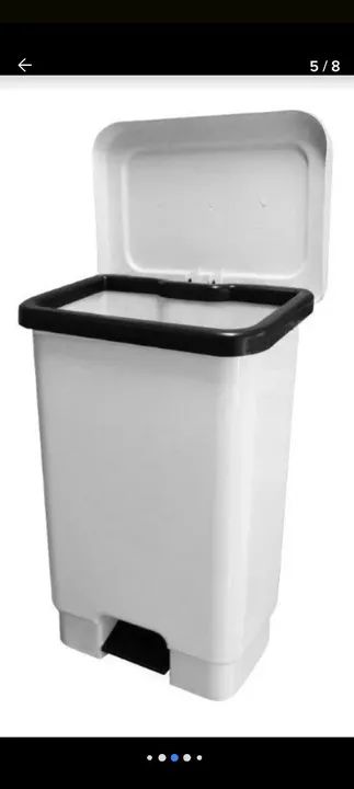 Lixeira com pedal MARFINITE para Comércio - Branca - Foto 5