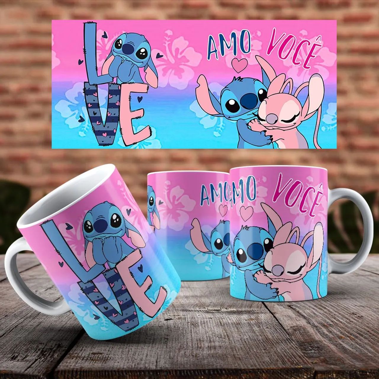 Caneca stitch romantica