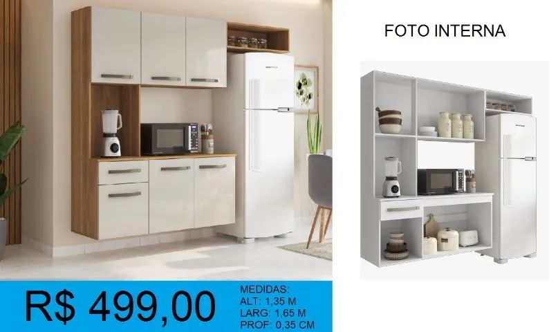 Cozinha de parede fit - Entrega e montagem inclusa - Foto 2