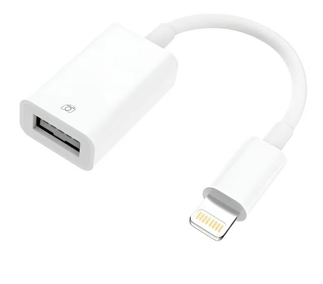 Cabo Adaptador OTG com porta USB Compatível com iPhone, iPad