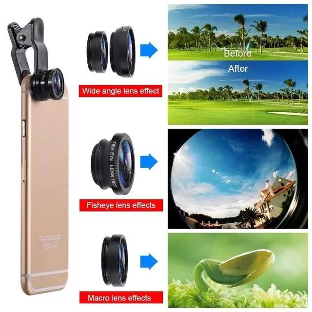 Kit de lentes de câmera para celular 3 em 1 - Foto 3
