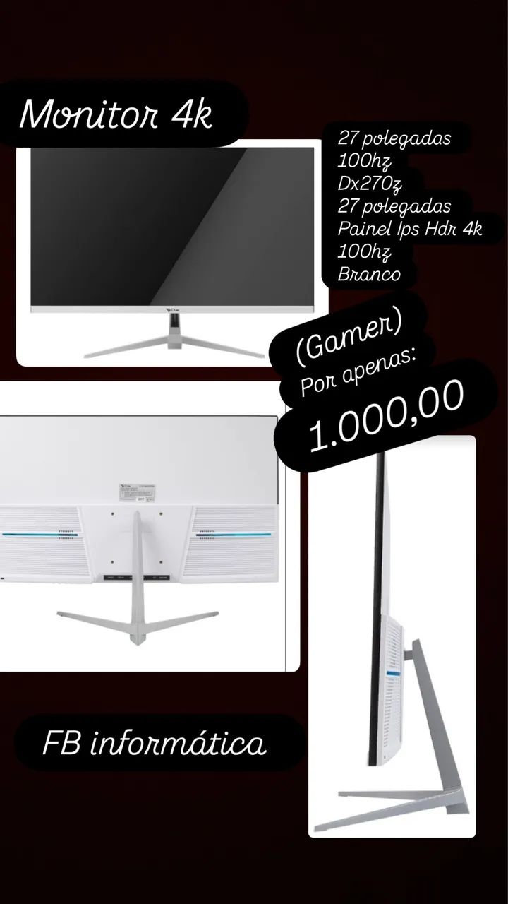Monitor 4k 27 polegadas 64302735739265121