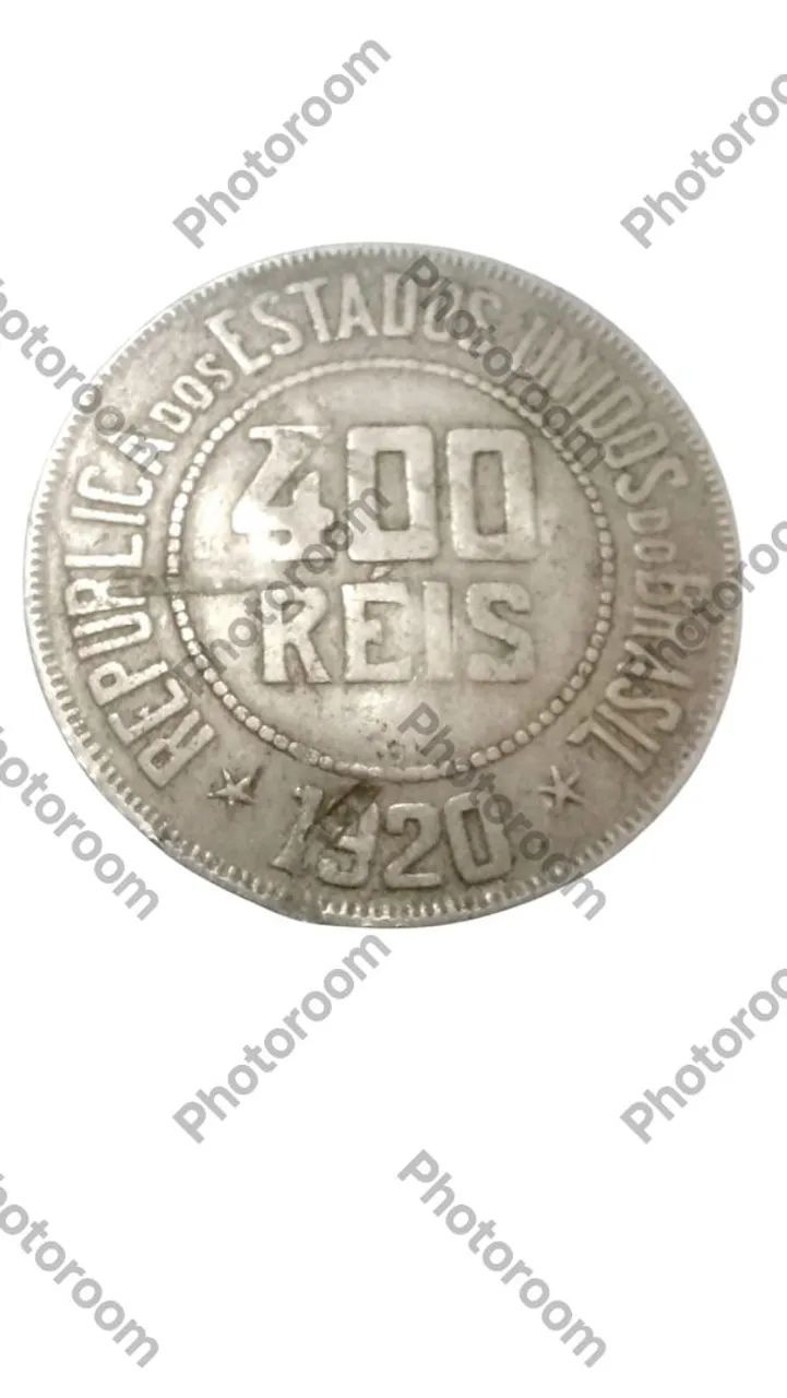 Moeda 200 Réis com defeito1920 - Foto 3