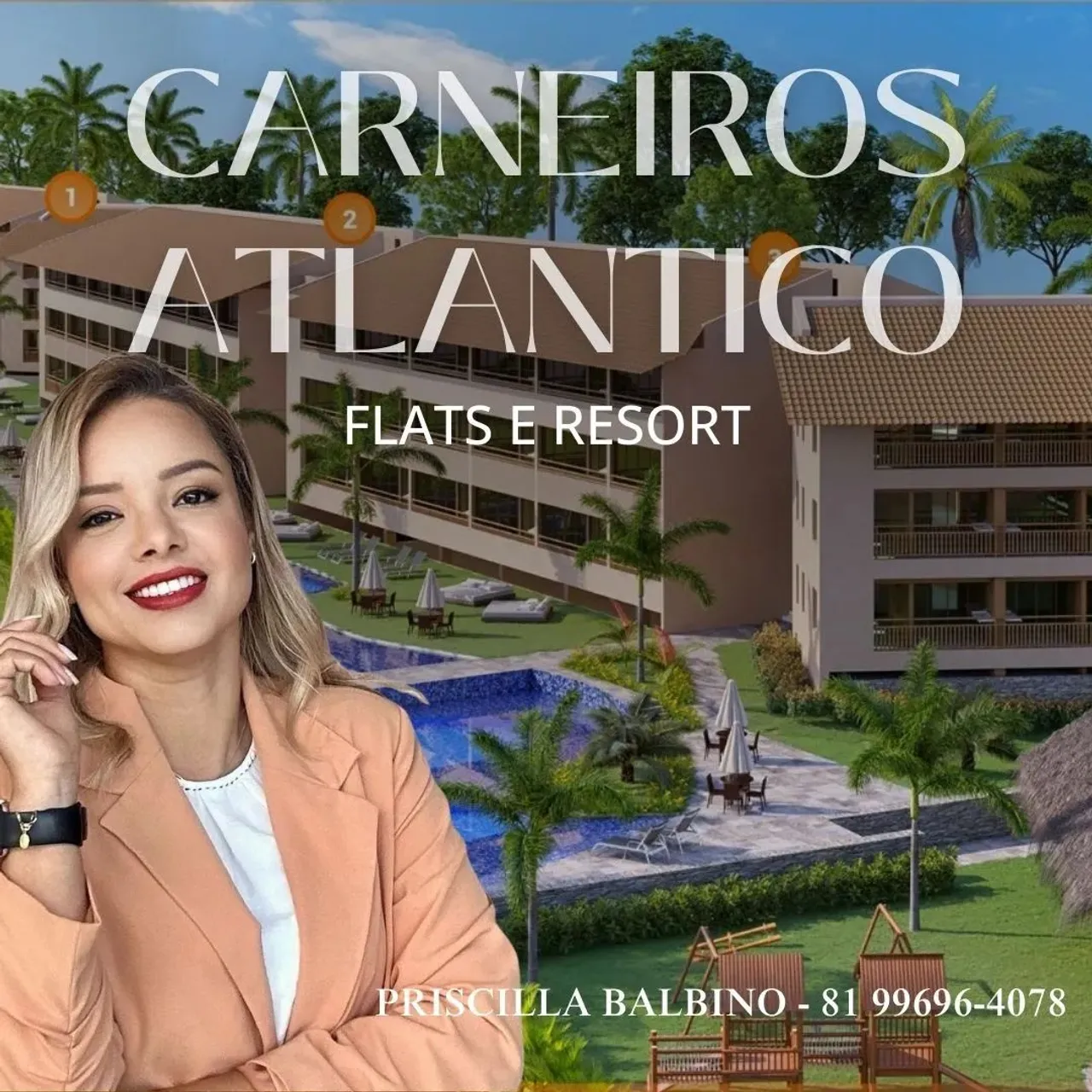 Flats beira-mar praia dos carneiros | Resort Carneiros Atlantico | Ao Lado da igrejinha e
