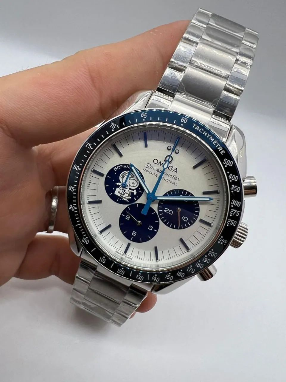 Relógio Estilo Omega Snoopy em Aço Inoxidável 904L