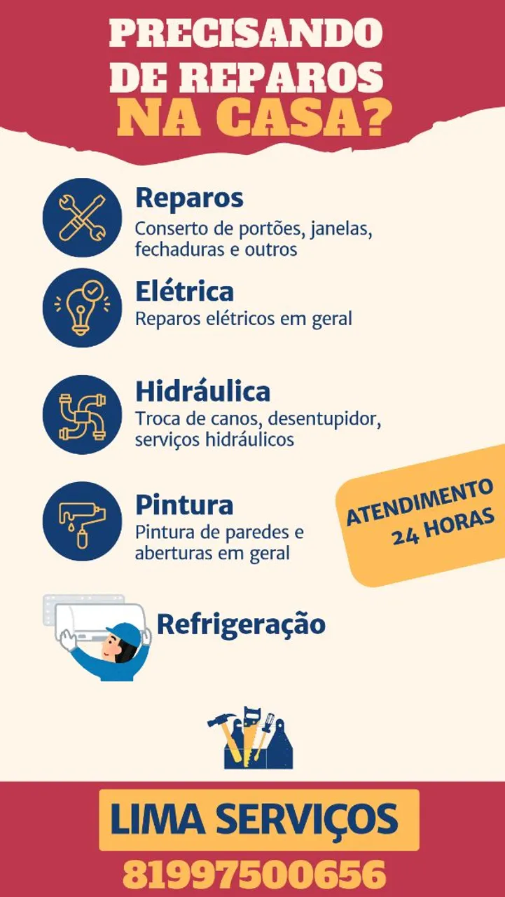 Encanador eletricistas manutenção 24 horas 