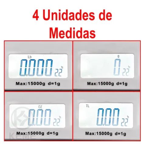 Balança de cozinha/dieta digital SF-440 1g a 15kg - Foto 3